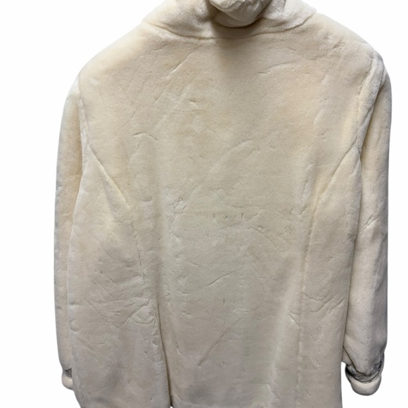 Dennis Basso Ivory Teddy Jacket Faux Fur elegant - Picture 2 of 8